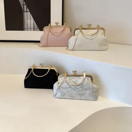 Women's Crossbody Bag, Women's Trendy Fashion Handbag, Clip Bag, Underarm Lace Bag, Shoulder Shell Bag.